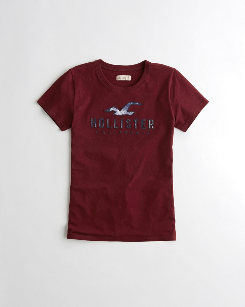 ombre print logo graphic tee hollister