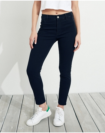 high rise crop super skinny jeans hollister