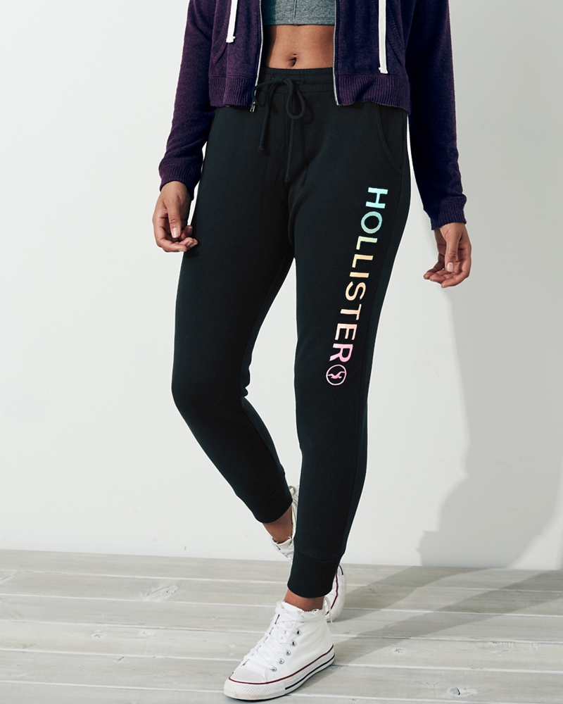mid rise fleece joggers hollister