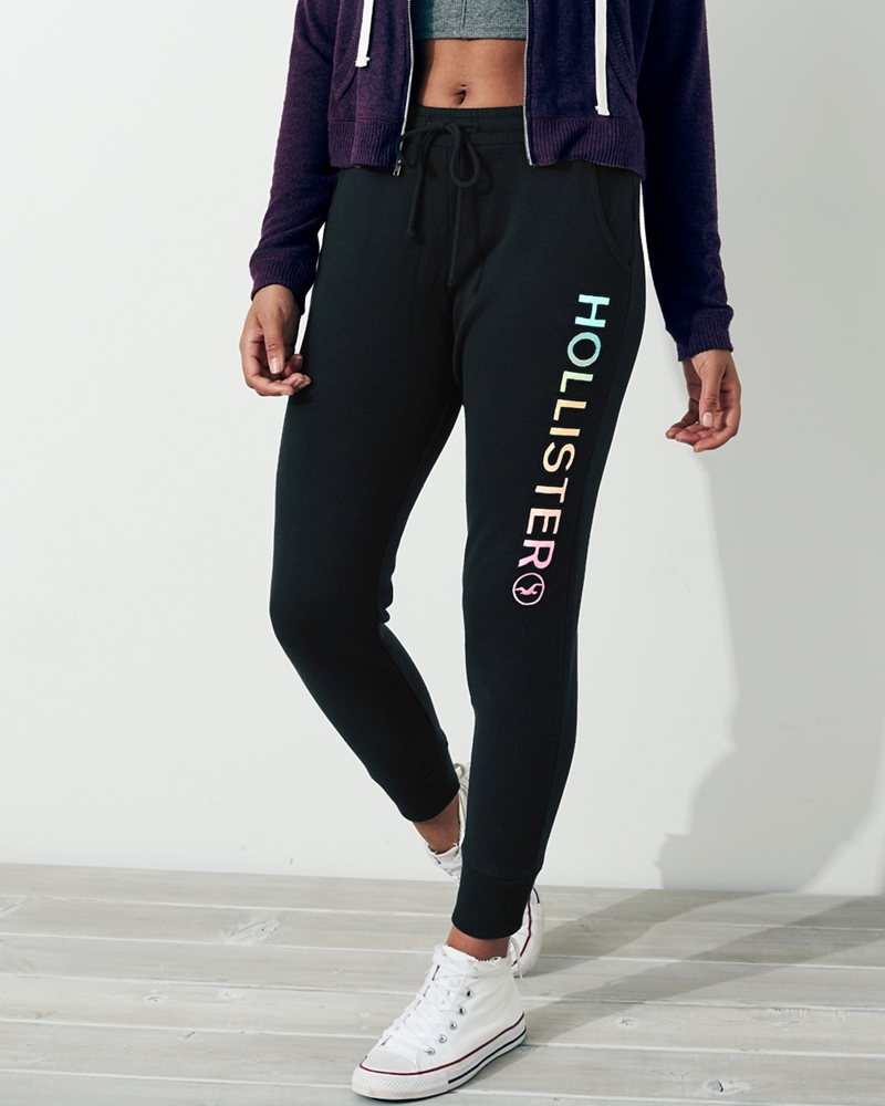 hollister mid rise fleece joggers