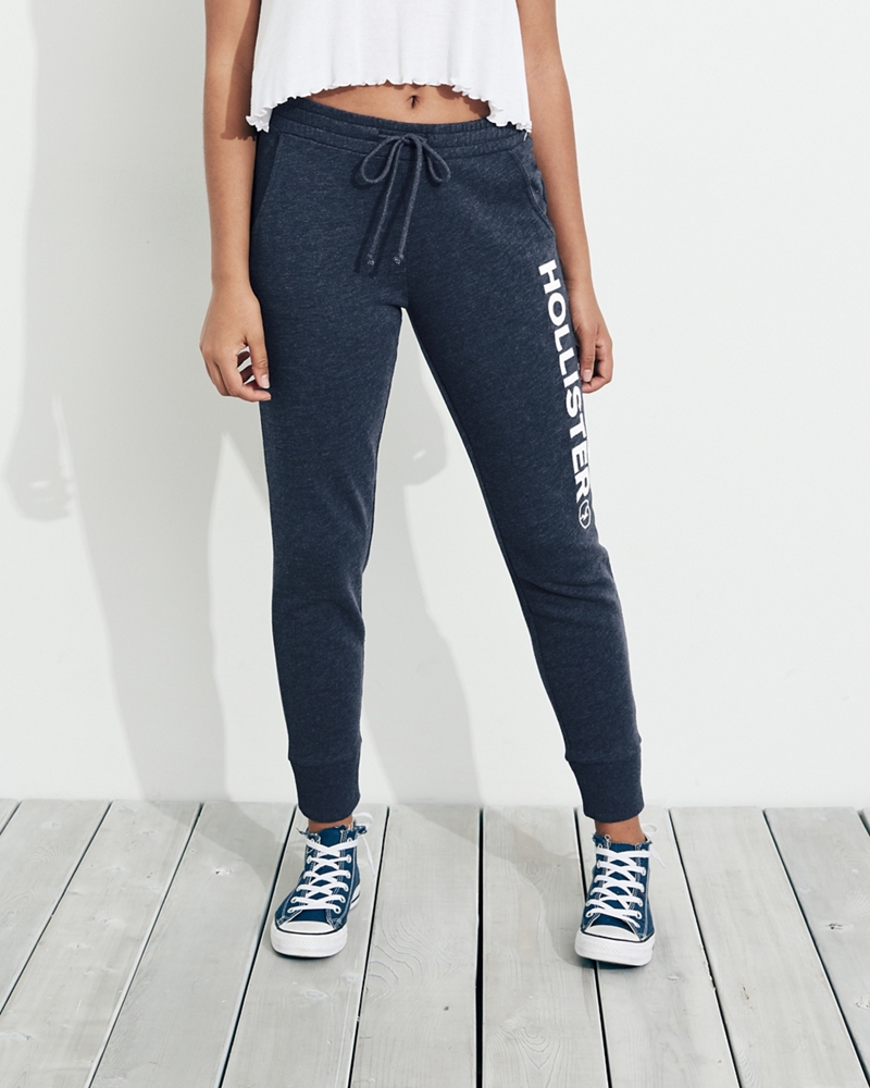 mid rise fleece joggers hollister
