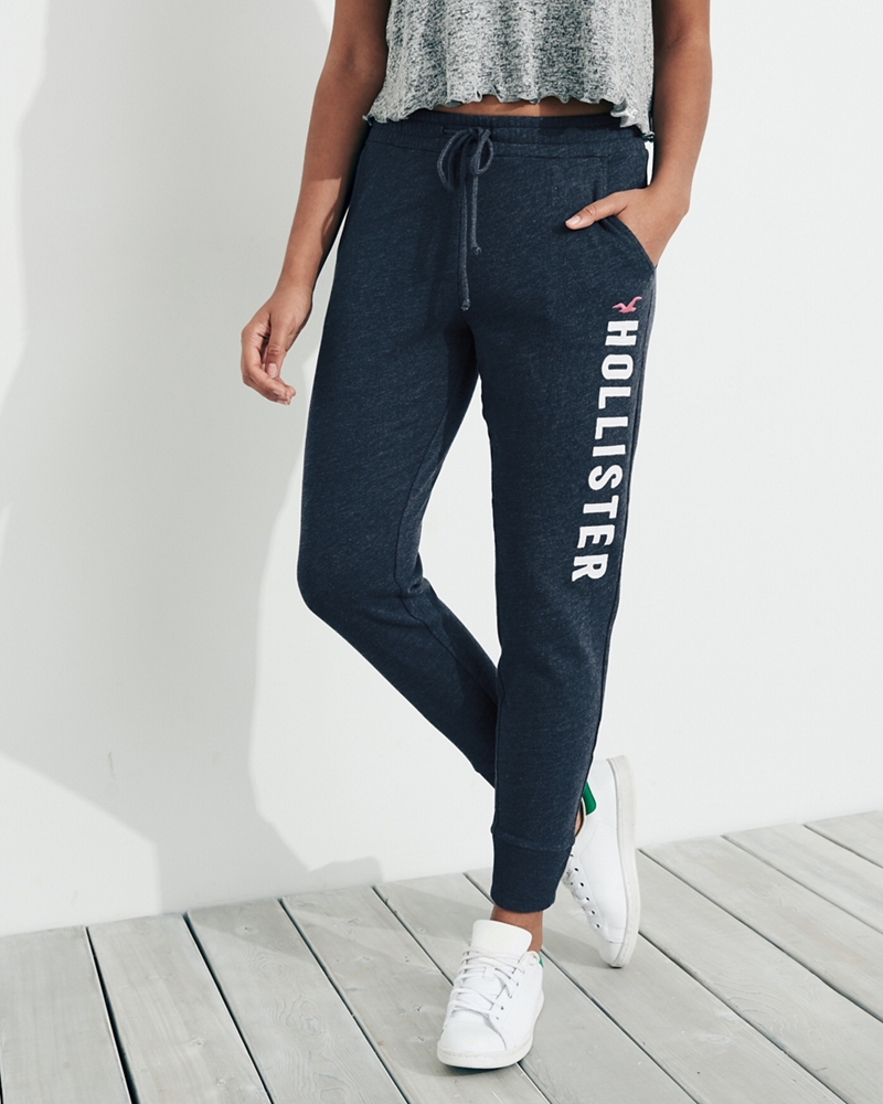 mid rise fleece joggers hollister