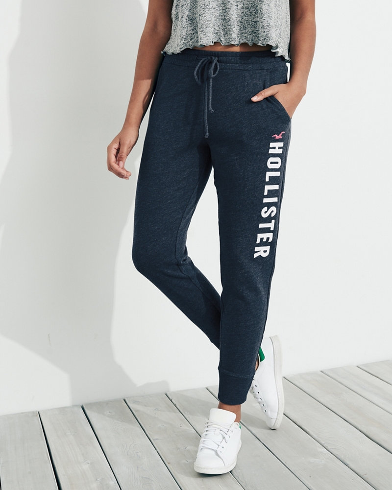 hollister mid rise fleece joggers