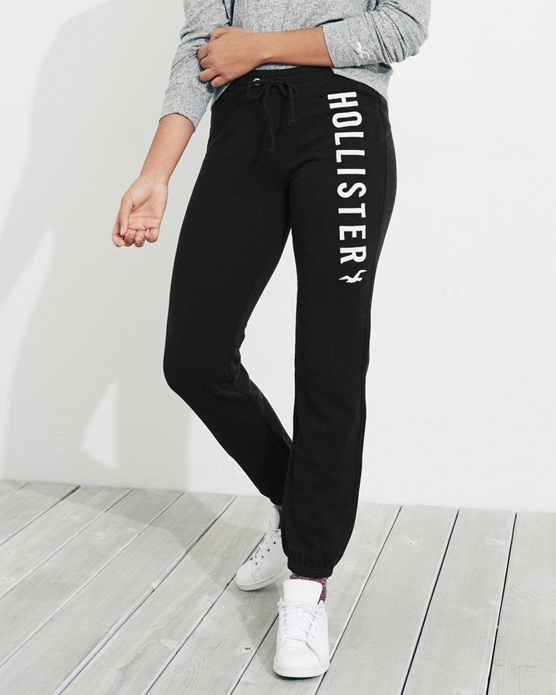 mid rise fleece joggers hollister