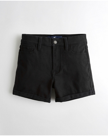 hol Stretch High-Rise Twill Midi Shorts