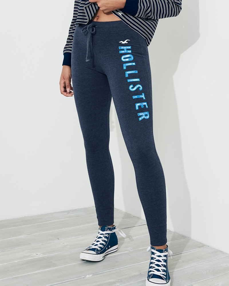 high rise fleece joggers hollister