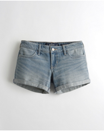 hol Vintage Stretch Low-Rise Denim Midi Shorts