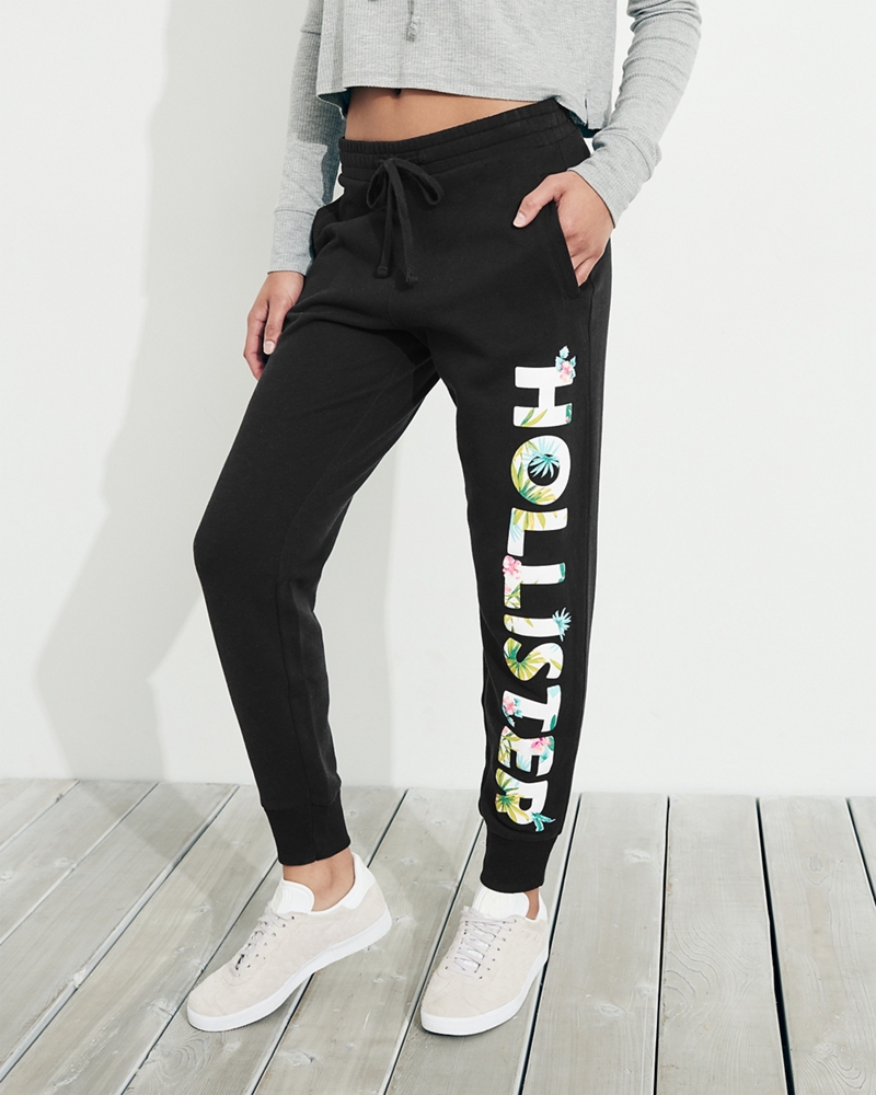 mid rise fleece joggers hollister