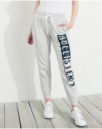 mid rise fleece joggers hollister