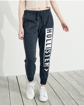 mid rise fleece joggers hollister