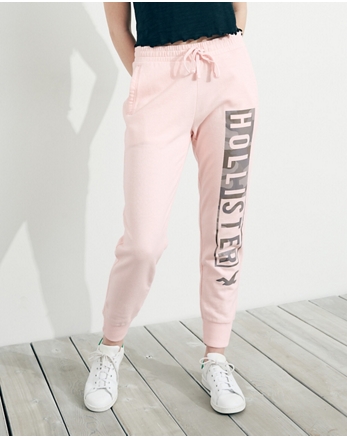 mid rise fleece joggers hollister