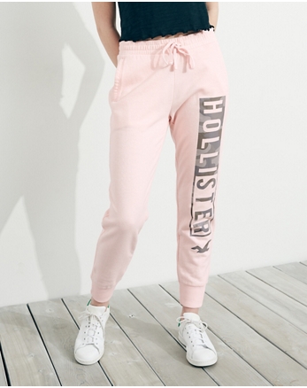 hollister mid rise fleece joggers