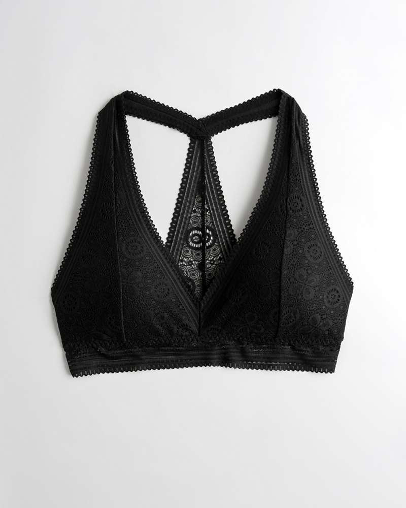 hollister black halter bralette