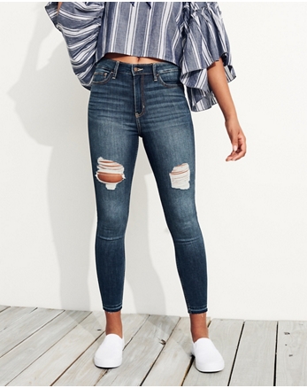 high rise crop super skinny jeans hollister