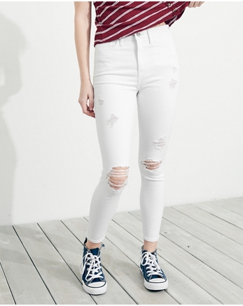 high rise crop super skinny jeans hollister