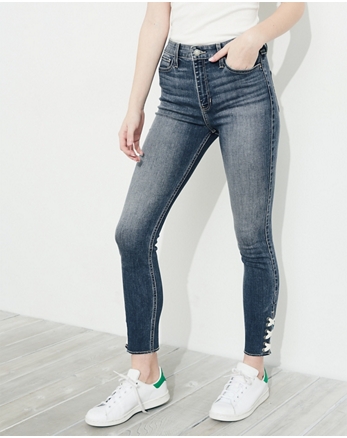 high rise crop super skinny jeans hollister