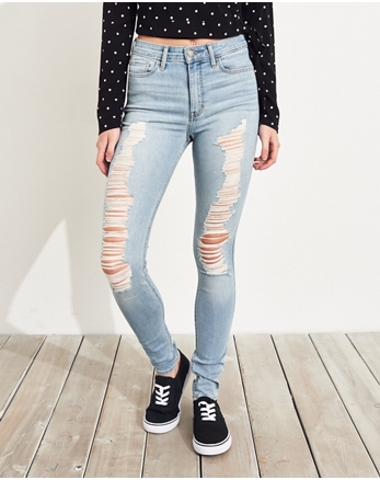 hollister classic stretch high rise super skinny jeans