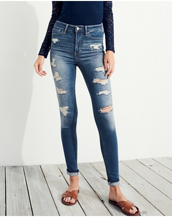 hollister super skinny high rise jeans