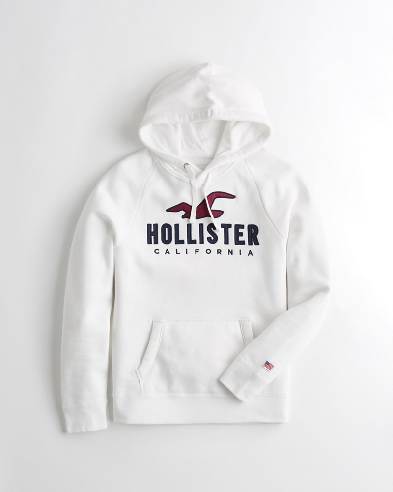 white hollister hoodie mens