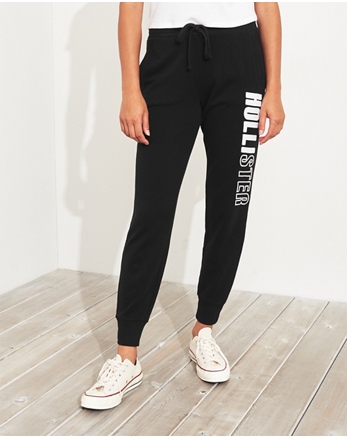 mid rise fleece joggers hollister