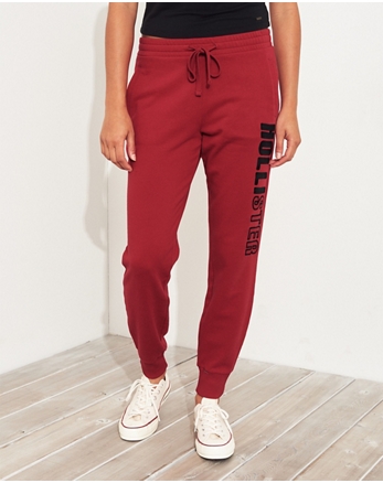 mid rise fleece joggers hollister