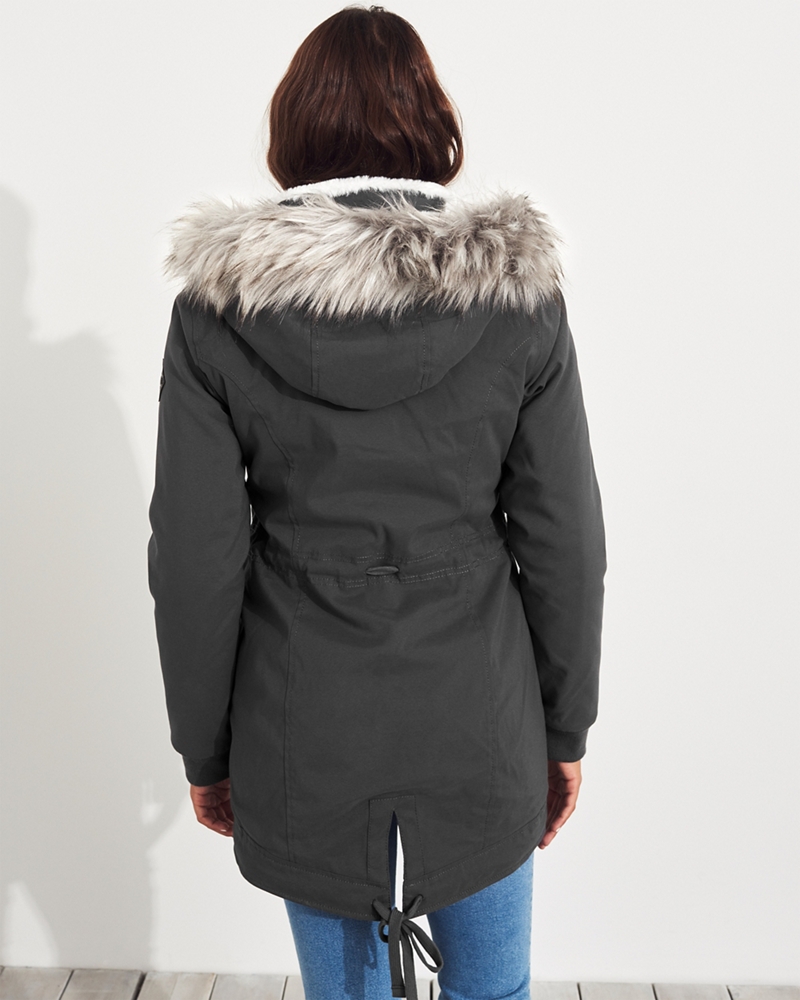 hollister stretch cozy lined parka