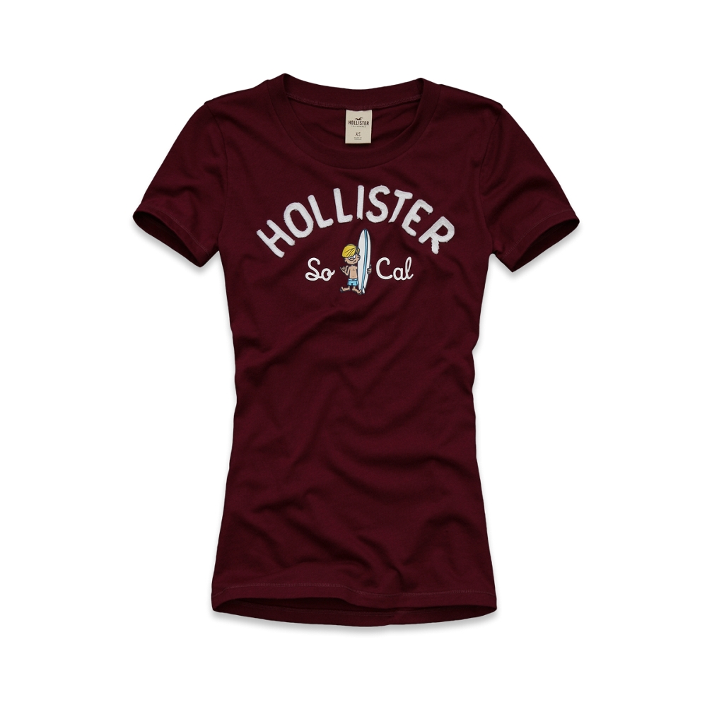 2011 NEW HOLLISTER by Abercrombie womens FIRST Point Logo Classic T 