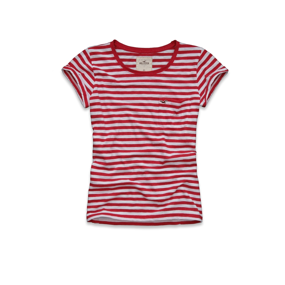  Hollister by Abercrombie womens Classic Stripe Graphic Tee T Shirt NWT