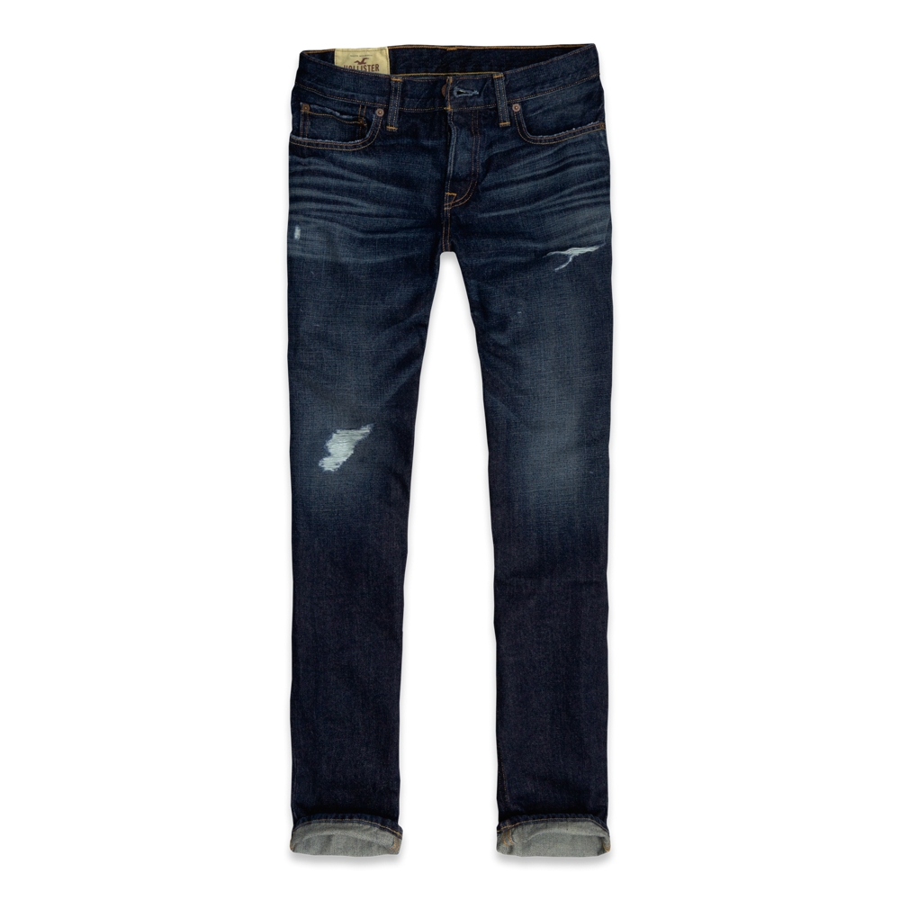 Guys Hollister Slim Straight Button Fly Jeans | Guys Jeans & Bottoms ...