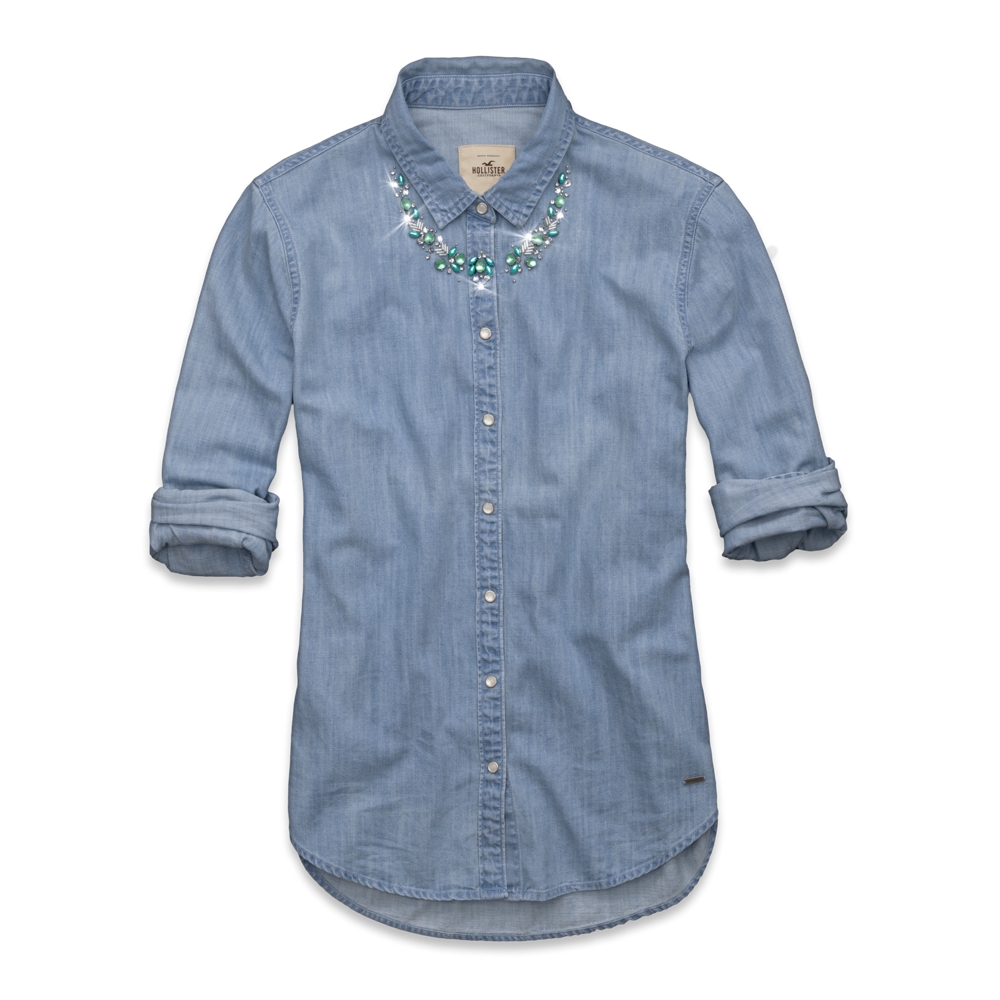 Girls Venice Beach Shine Denim Shirt