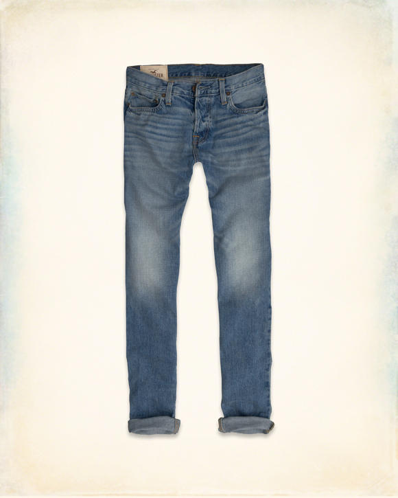 Guys Hollister Classic Taper Button Fly Jeans | Guys Jeans & Bottoms ...