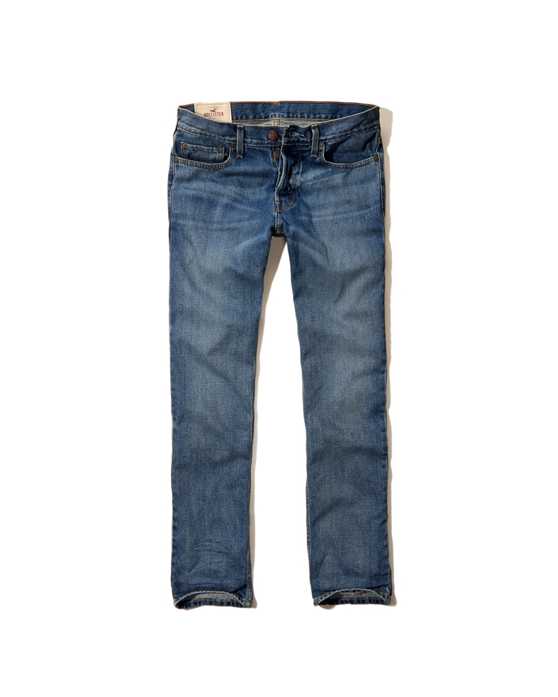 Guys Hollister Slim Straight Button Fly Jeans | Guys Clearance ...