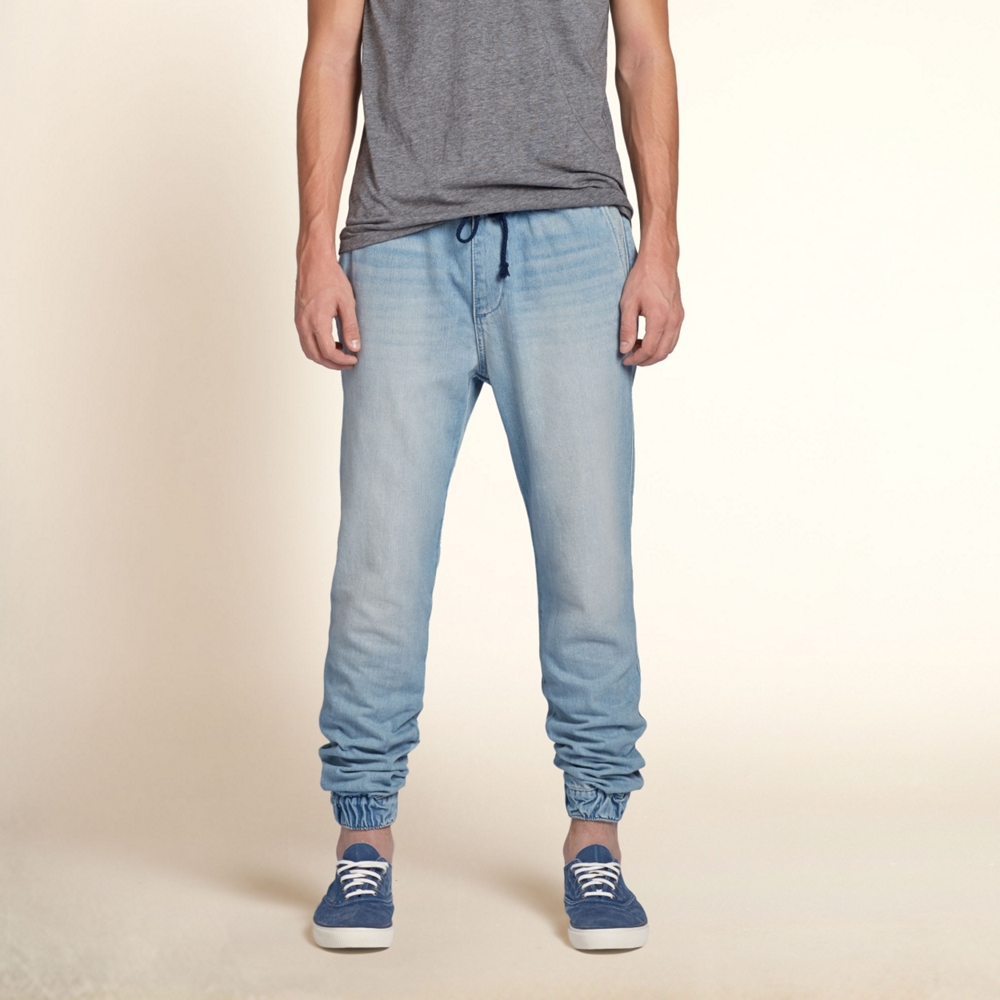 hollister denim joggers