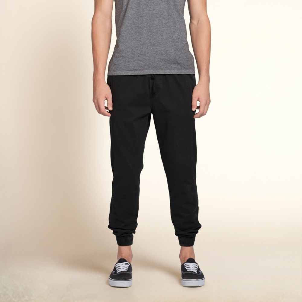 hollister high rise twill joggers