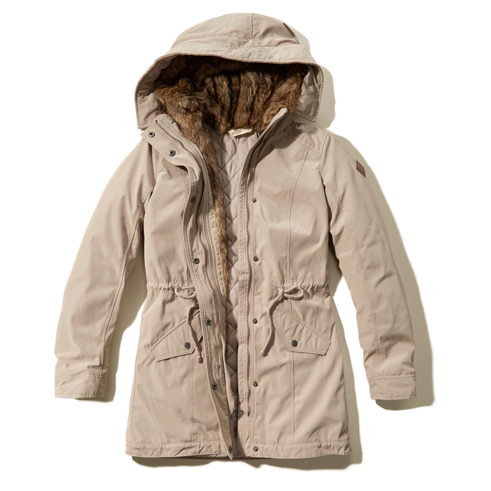 Girls Hollister Heritage Faux Fur Lined Parka | Girls Clearance ...