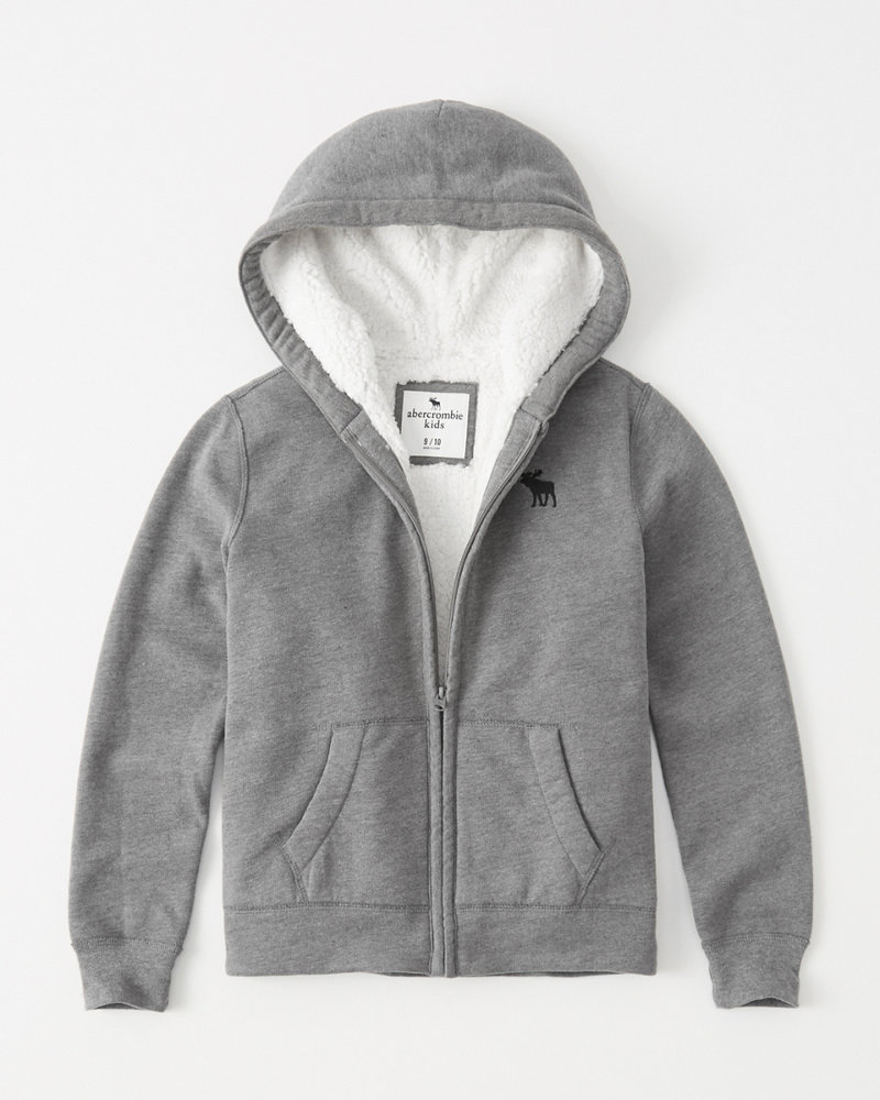 boys sherpa-lined icon hoodie | boys new arrivals | Abercrombie.ca