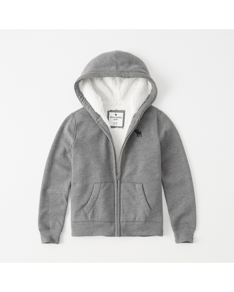 boys sherpa-lined icon hoodie | boys new arrivals | Abercrombie.ca