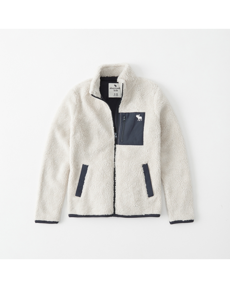 abercrombie full zip sherpa jacket