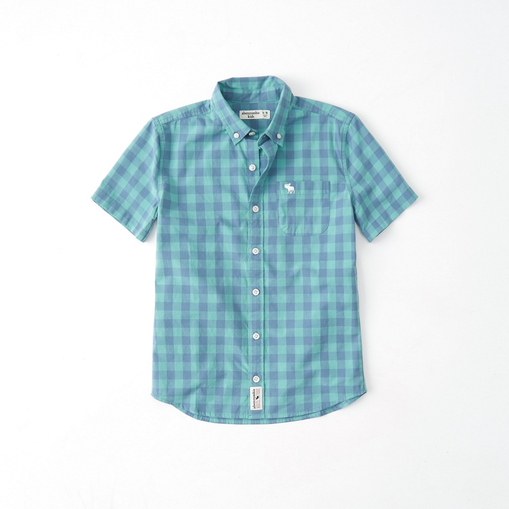 stretch poplin button-up shirt