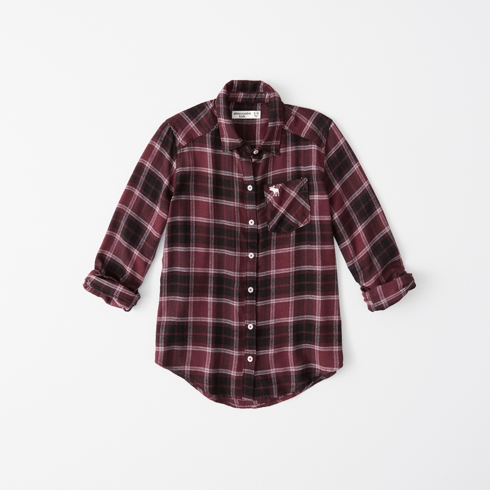 plaid button-up shirt