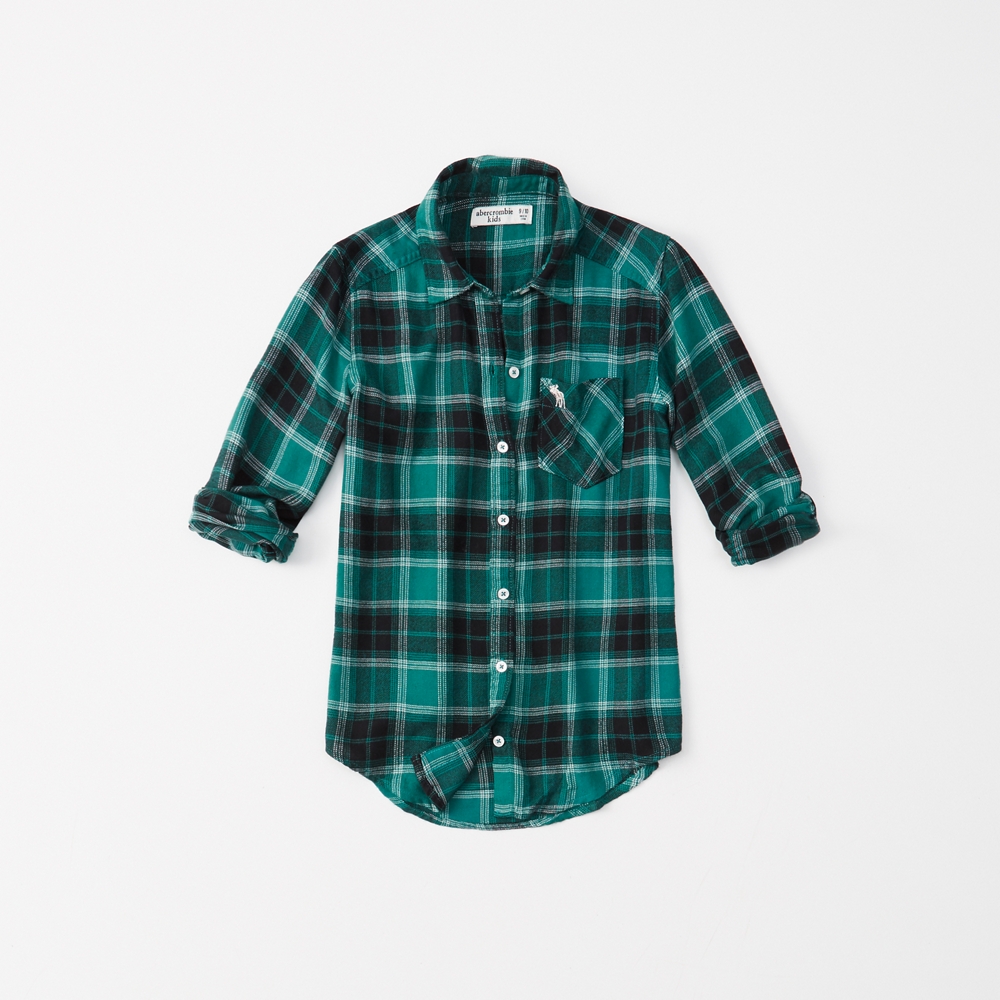 plaid button-up shirt