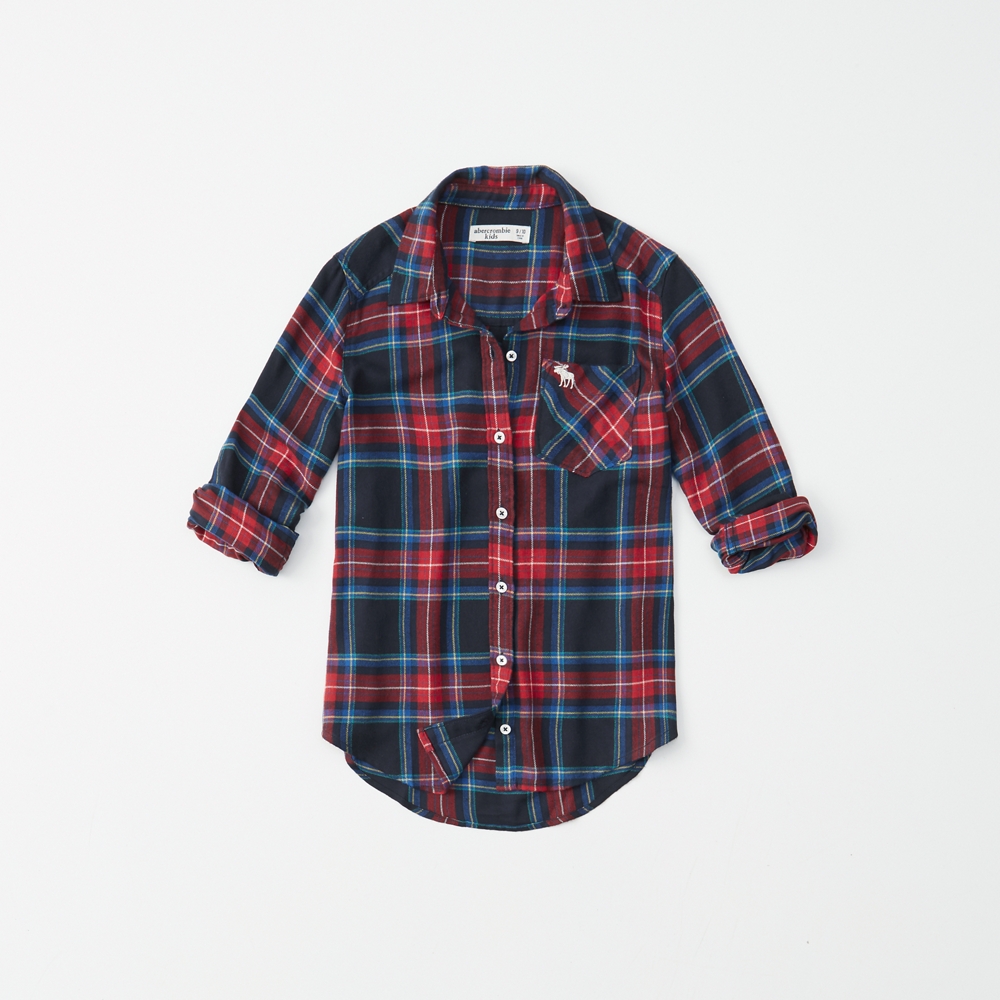 plaid button-up shirt