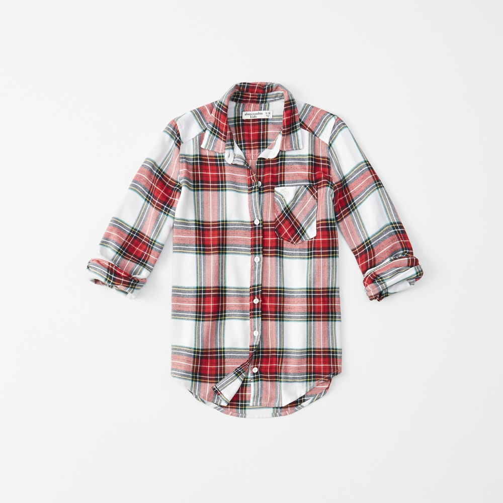 plaid button-up shirt