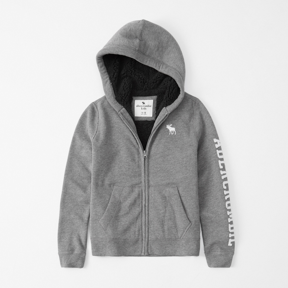 logo sherpa-lined hoodie