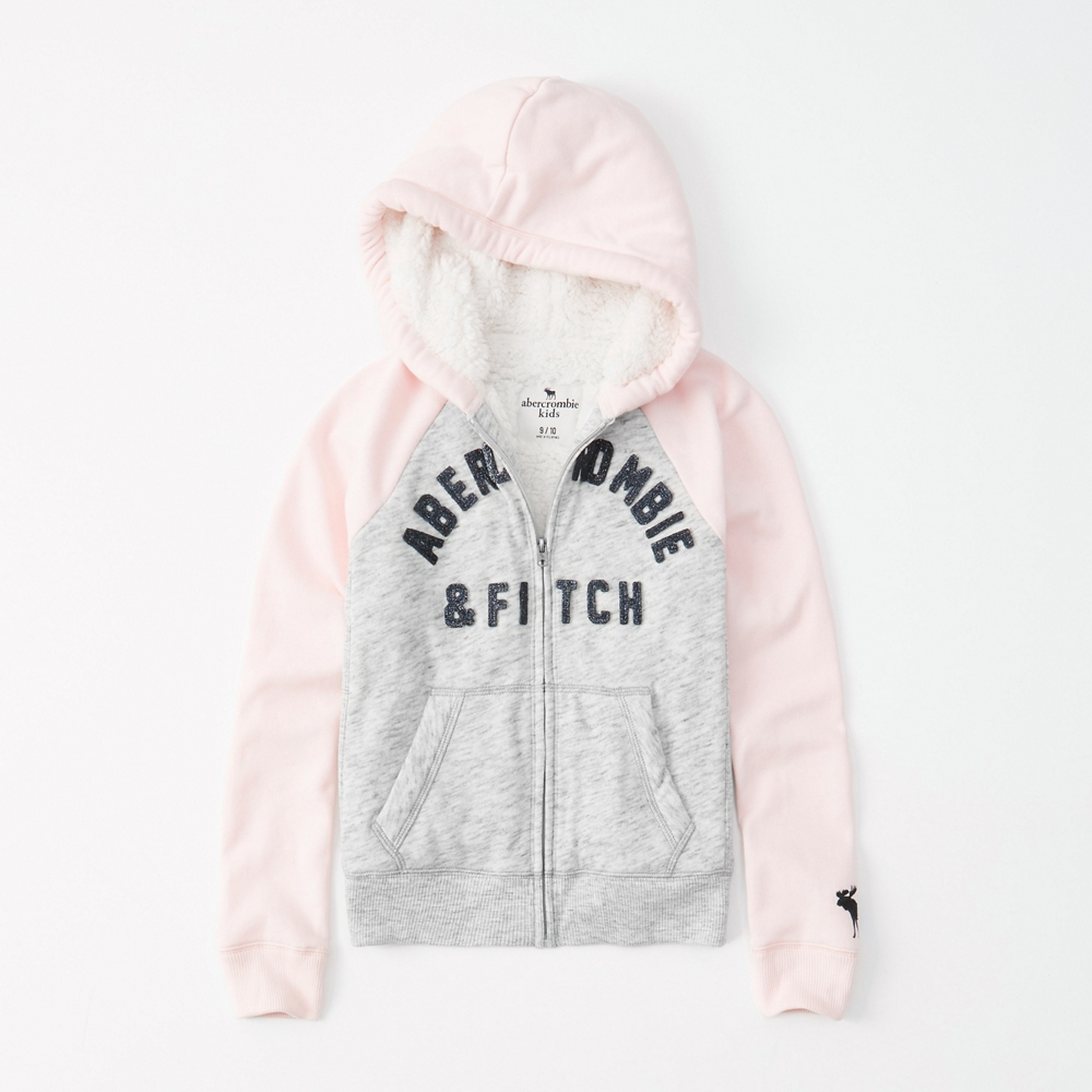 colorblock sherpa full-zip hoodie