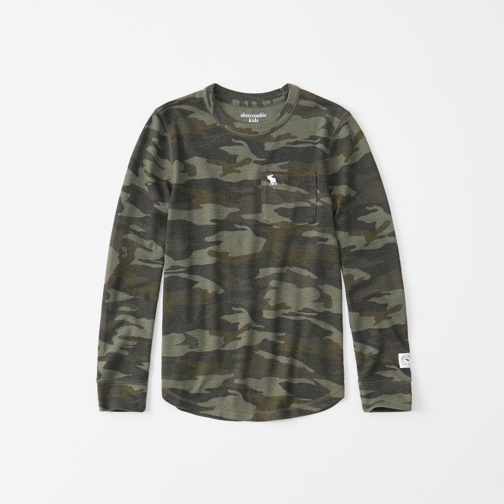 long-sleeve waffle tee