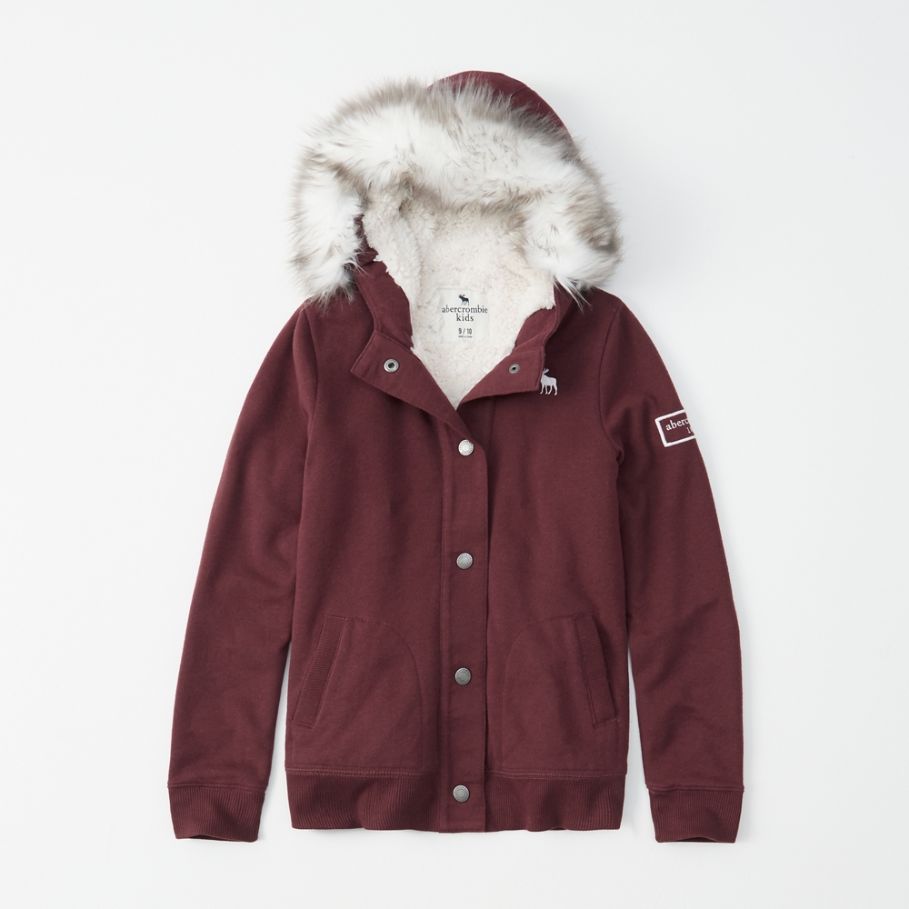 sherpa-lined hoodie jacket