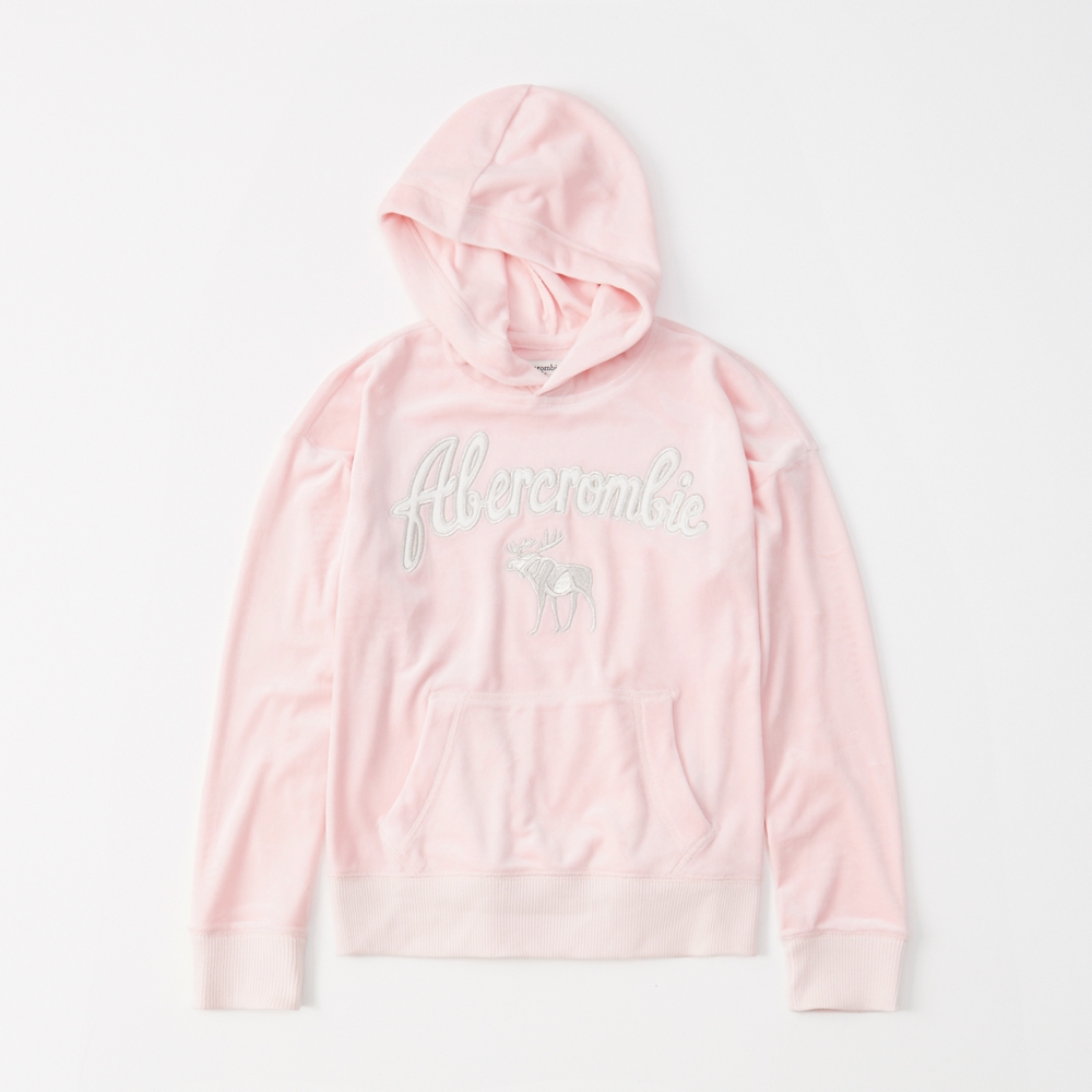 velour logo hoodie